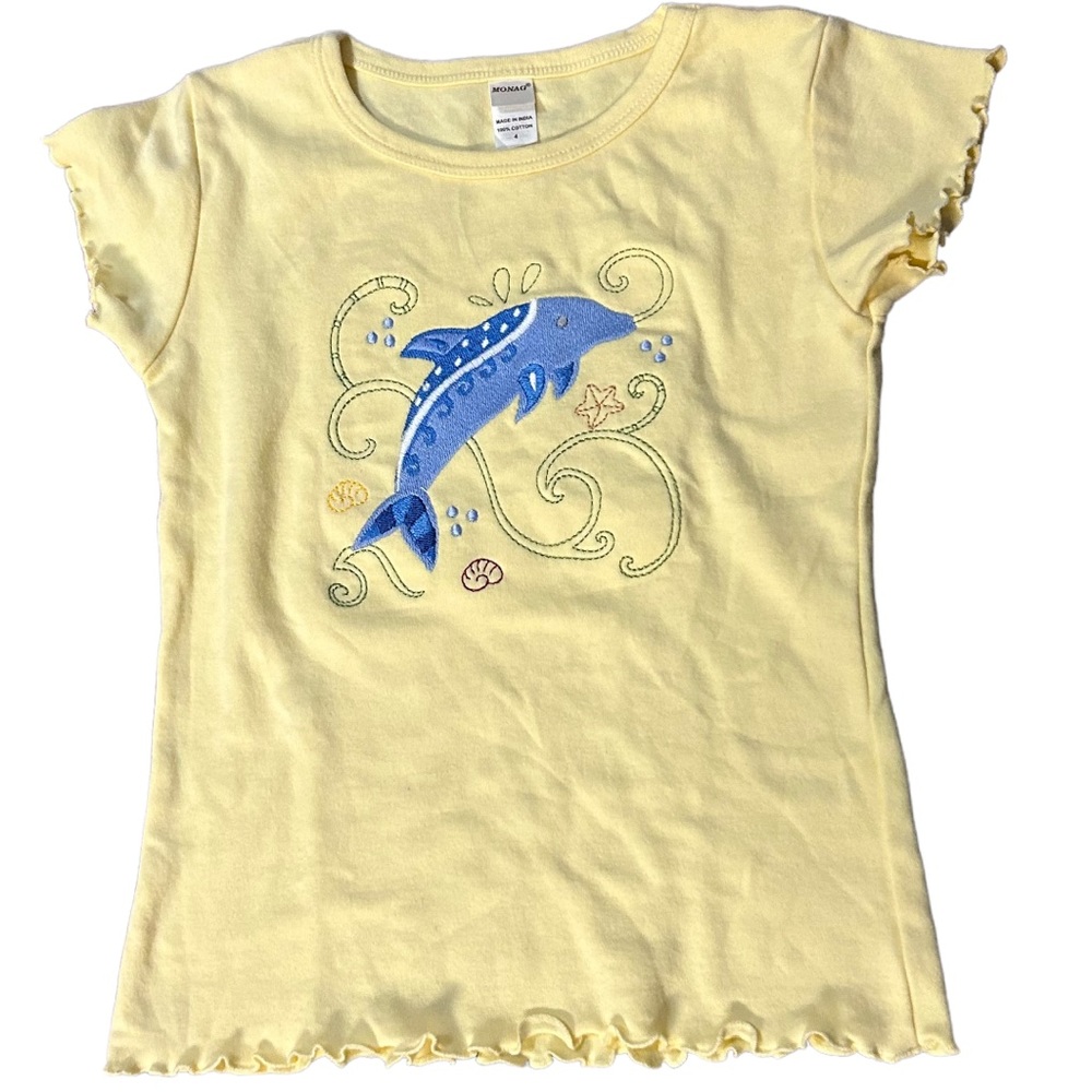 Monag embroidered dolphin tee size 4